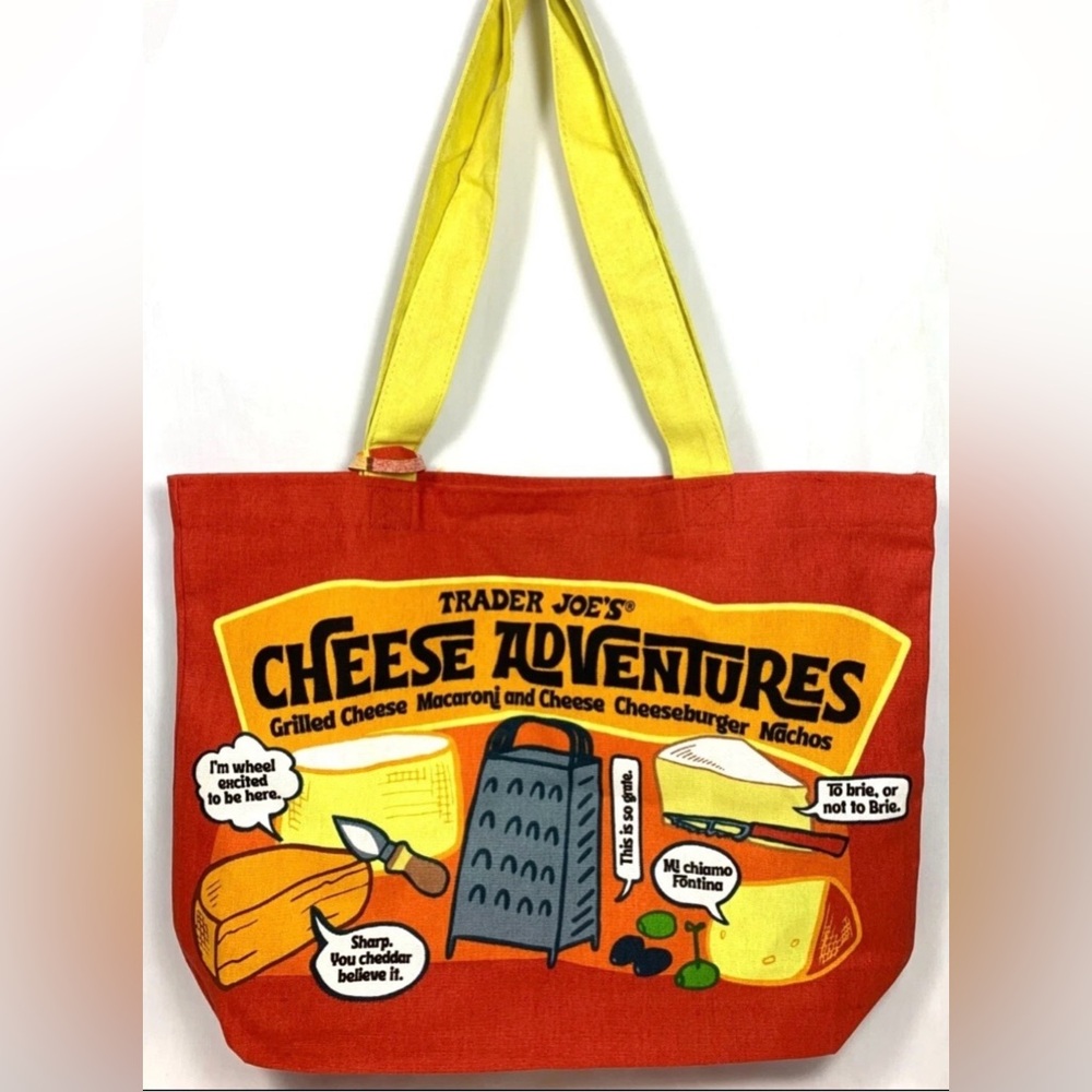 Trader Joe's Cheese Adventures Tote Bag new with tag